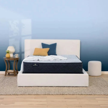 Colchón Serta Perfect Sleeper Lagoon Nights Firm, tamaño matrimonial, azul/blanco