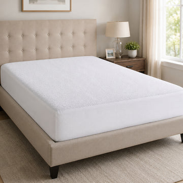 PureCare StainGuard Cotton Terry Waterproof Queen Size Mattress Protector - White