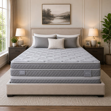 Colchón híbrido gris Comfort Bedding de 14 pulgadas, tamaño California King