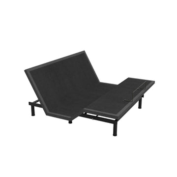 Bundle: Aquarius Wireless Queen Adjustable Base by Logic Data - Black + Comfort Bedding Italia 3 12" Firm Mattress - Black/White