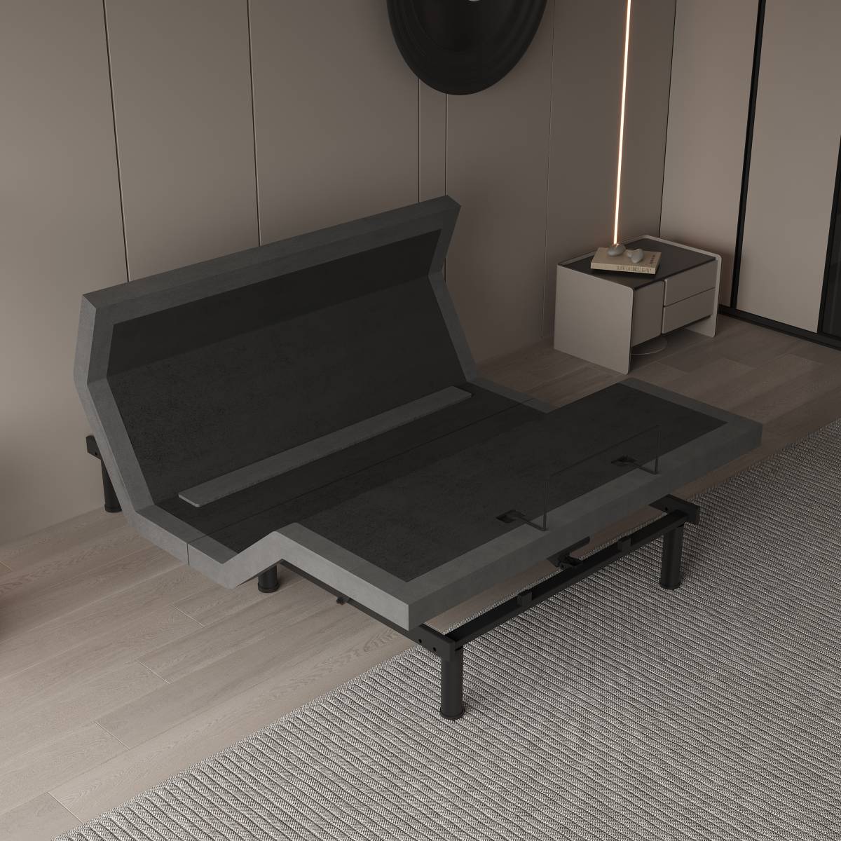 Aquarius 400 Massage Plus Adjustable Base by Logic Data- Black