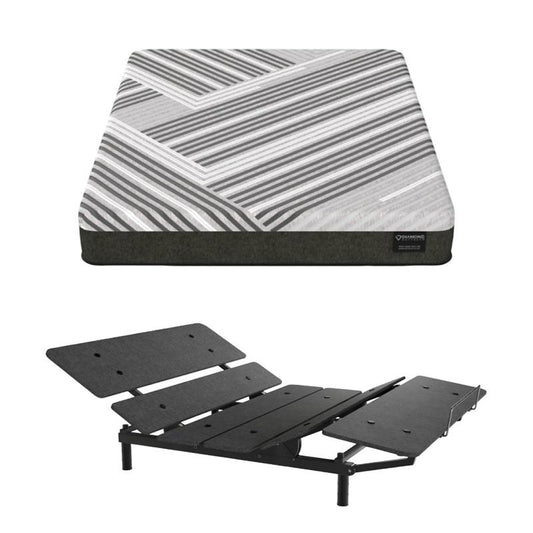 Bundle: Cosmo Sydney Adjustable Bed by Best Home + Diamond Mattress Siesta 10" Foam Cooling Medium Queen Mattress