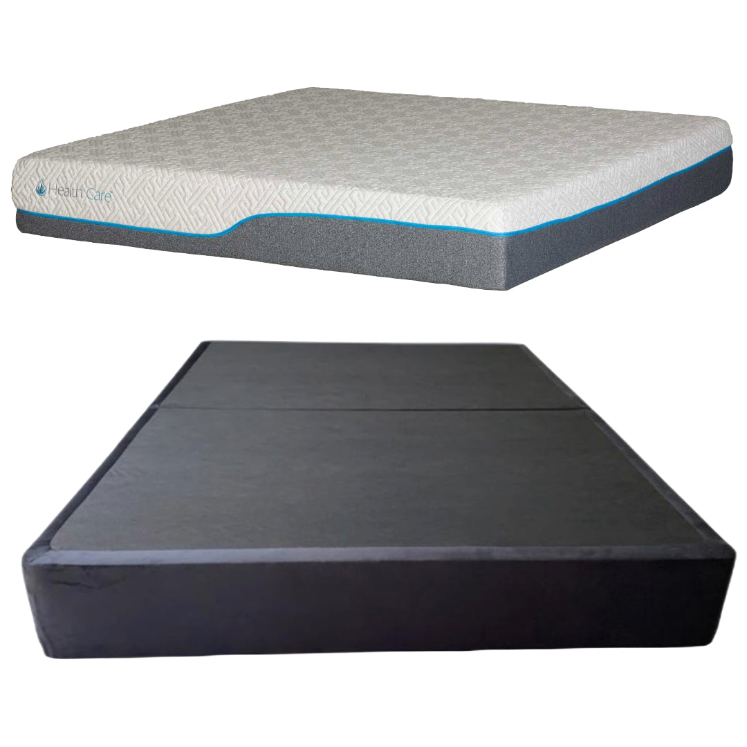 Bundle:  Best Home Queen Size 9" Universal Foundation + Comfort Bedding Aspen Memory Cooling Queen Size Mattress