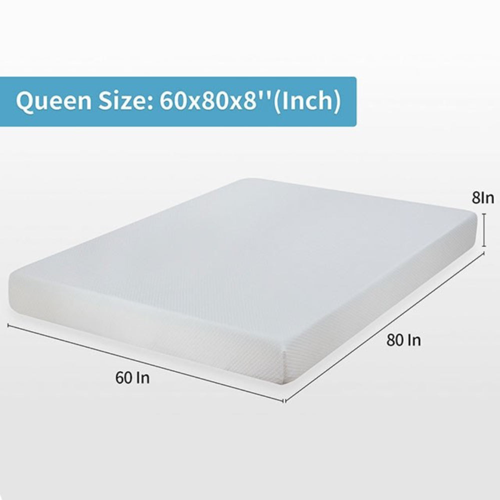 Bundle: Suave I Head-Up Adjustable Base - Queen + Furniture of America Coreopsis 8" Queen Memory Foam Mattress