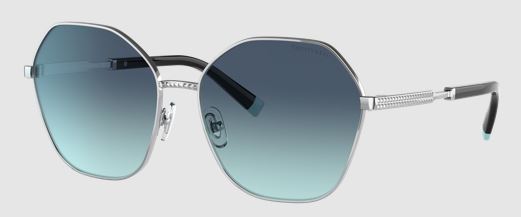 Tiffany Silver Azure Gradient Blue Sunglasses