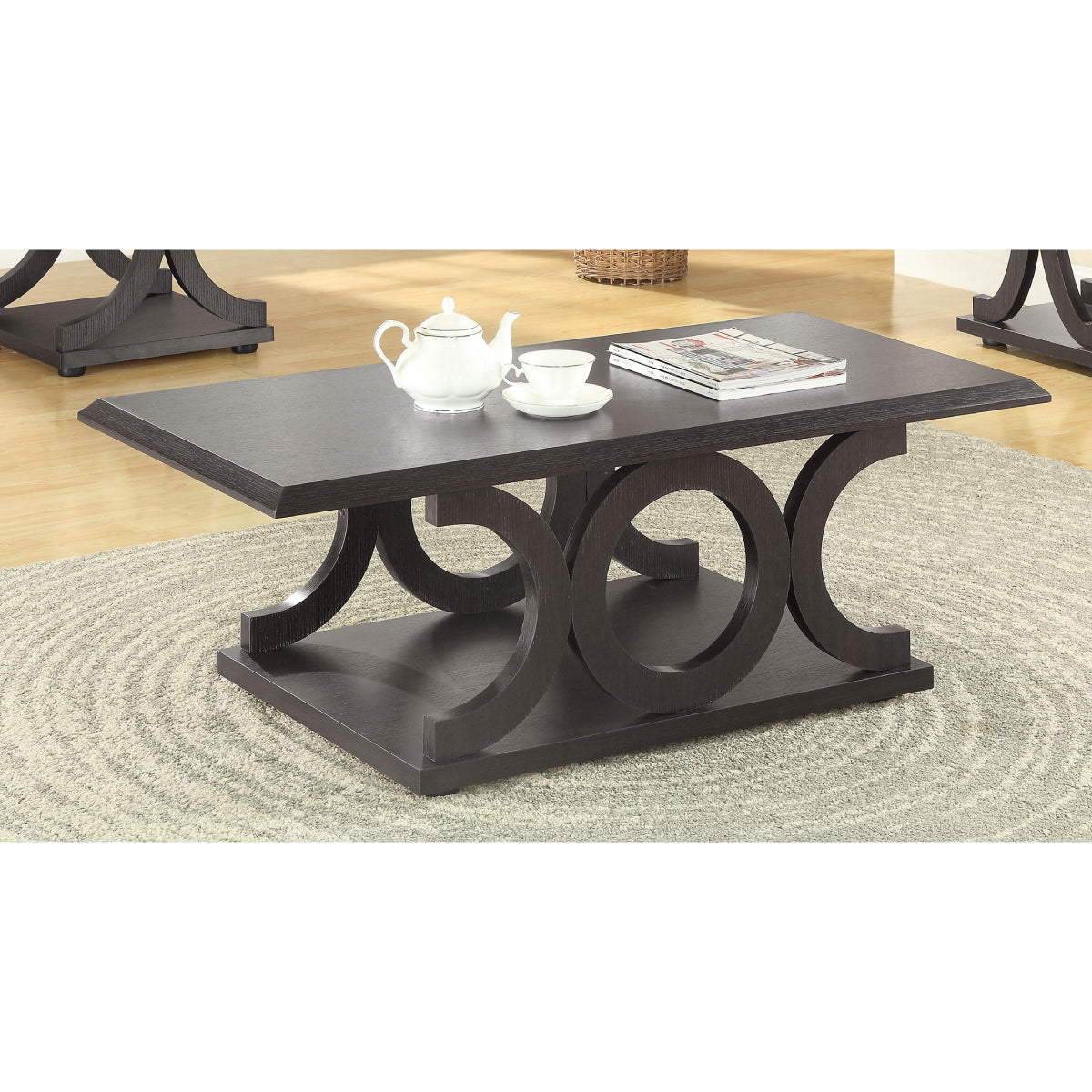 Shelly 47" Rectangular Coffee Table by Coaster - Brown