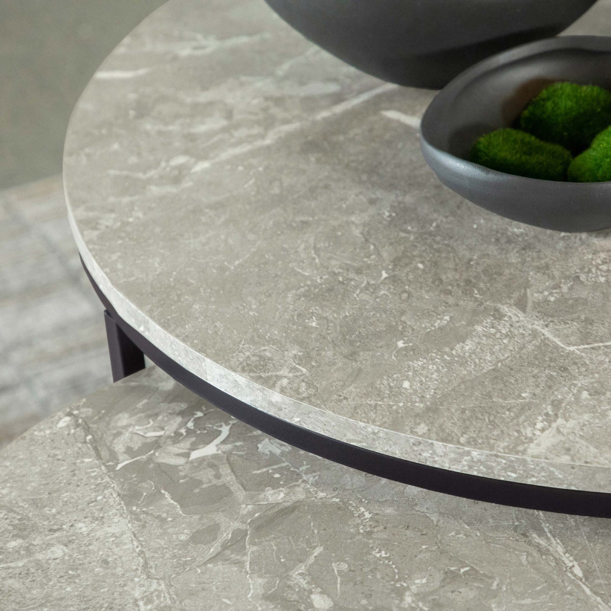 Lainey Round Nesting Coffee Table by Coaster (2-Piece) - Gray