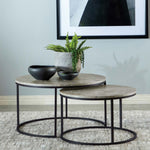 Lainey Round Nesting (2-Piece) Coffee Table by Coaster Furniture - Gray