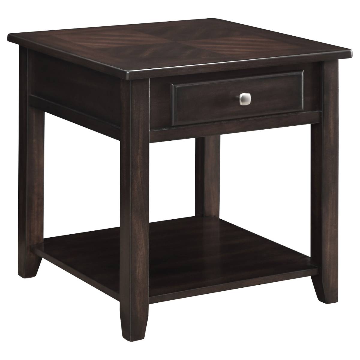 Bradford 22" Square End Table with Drawer by Coaster - Brown