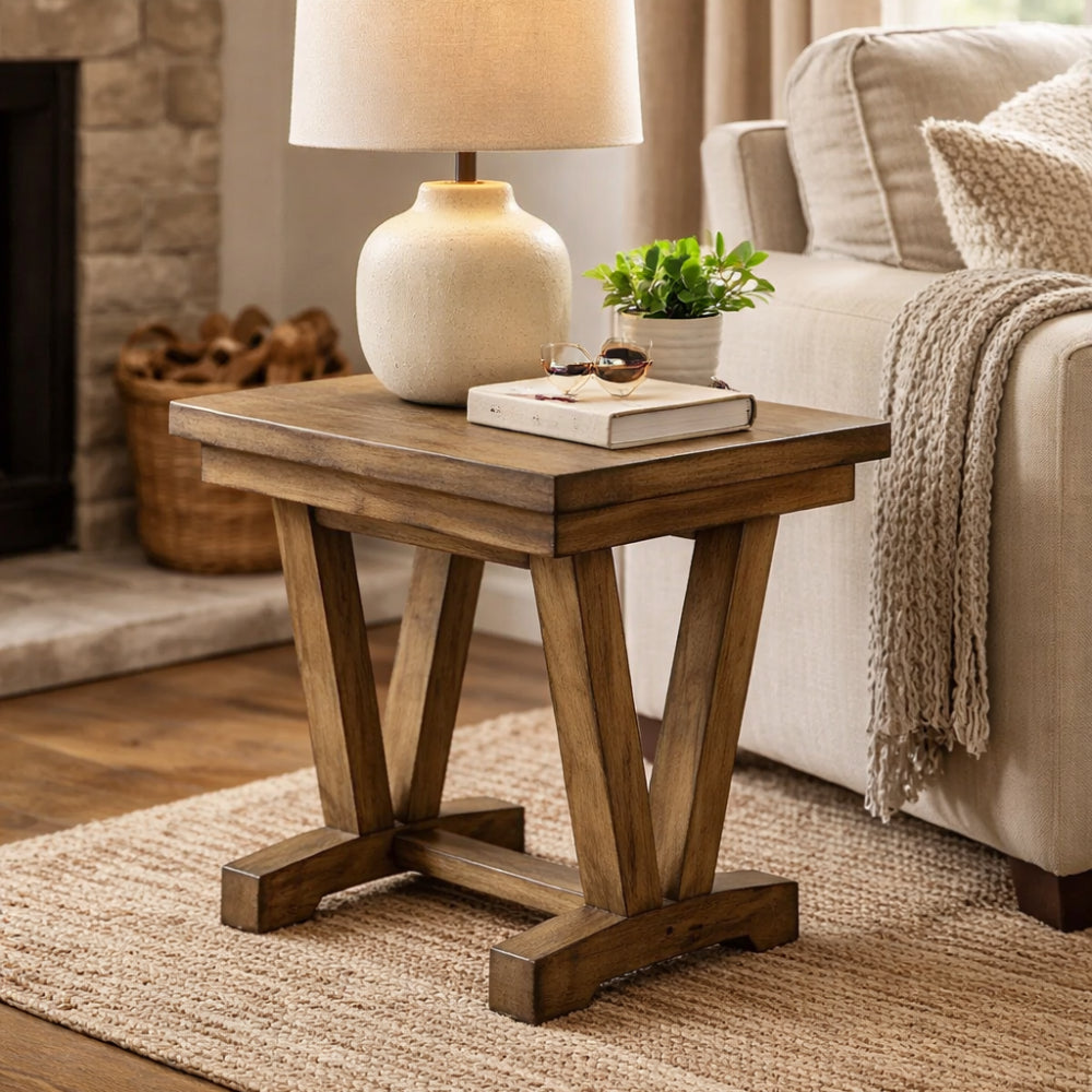Calgary End Table by Best Home - Brown