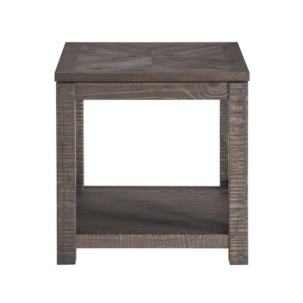 Mesa auxiliar cuadrada Dexter de 24" con estante abierto de Steve Silver Company - Marrón