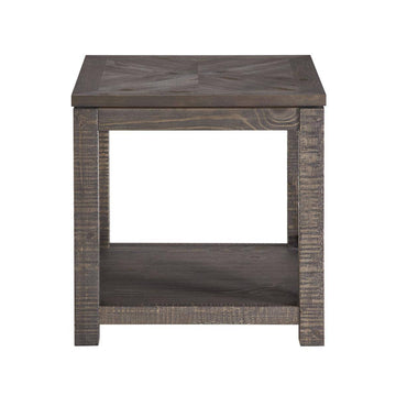 Dexter 24" Square End Table with Open Shelf by Steve Silver Company - Brown