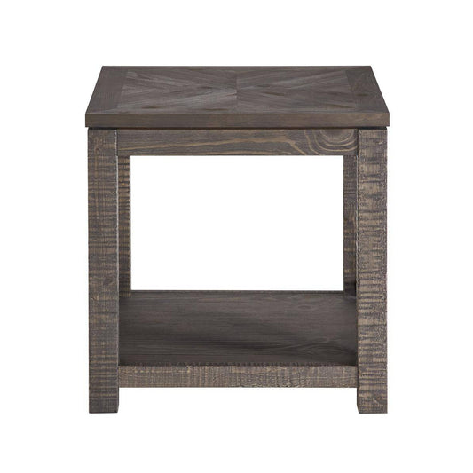 Mesa auxiliar cuadrada Dexter de 24" con estante abierto de Steve Silver Company - Marrón