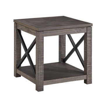 Dexter 24" Square End Table with Open Shelf by Steve Silver Company - Brown