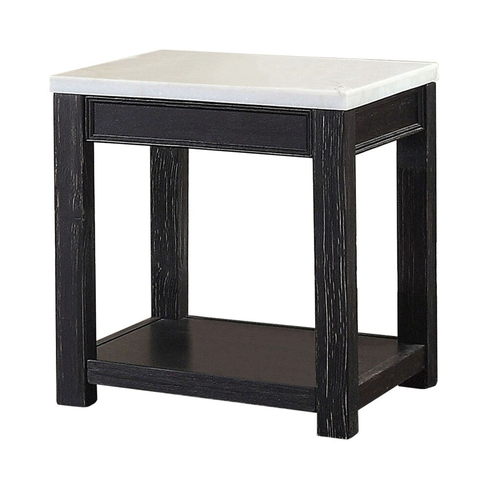 Mesa auxiliar McGill de Furniture of America, color blanco/antiguo