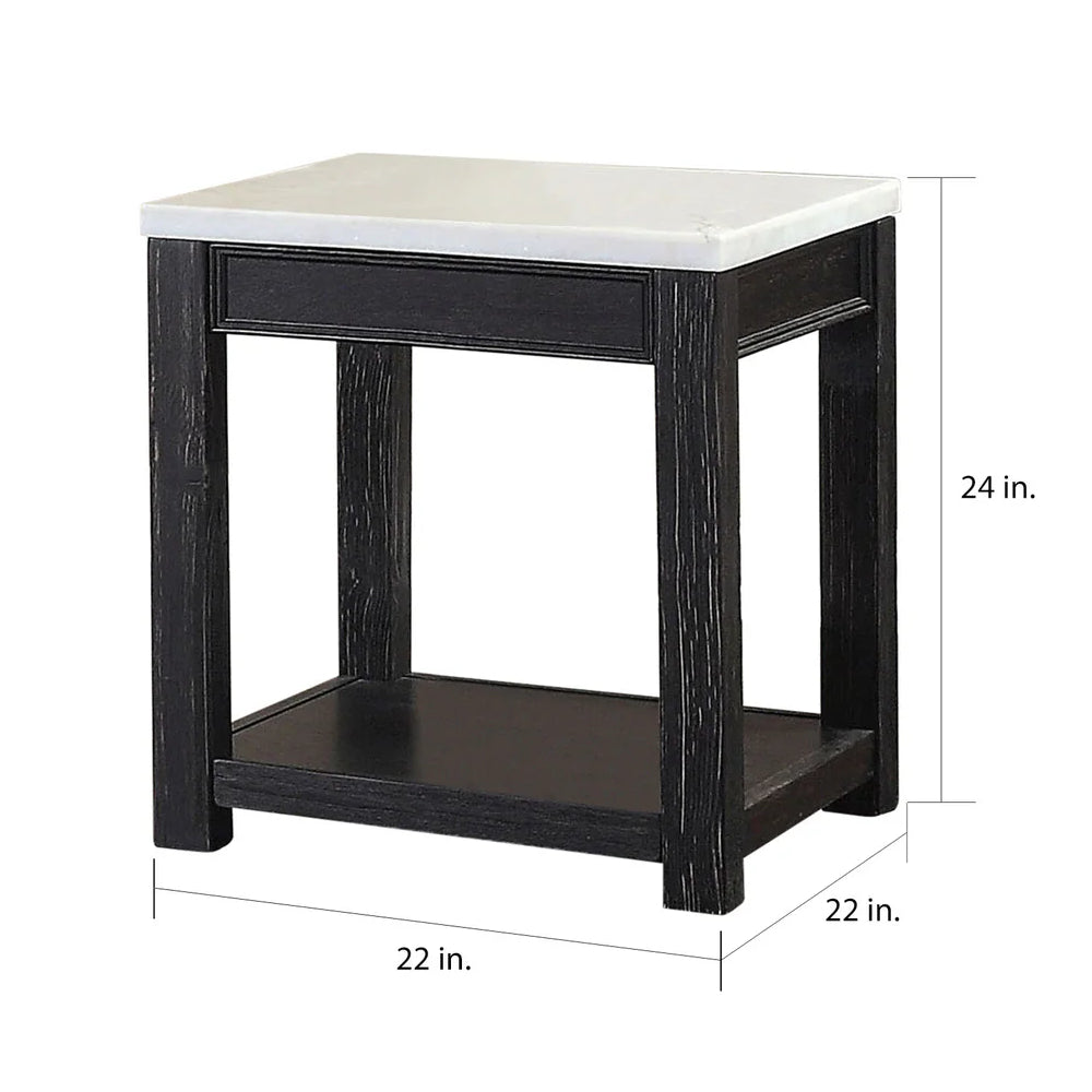 Mesa auxiliar McGill de Furniture of America, color blanco/antiguo