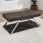Roma 48" Coffee Table with Lift Top and Open Shelf by Steve Silver Company - Gray