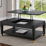 Yves 48" Coffee Table with Lift Top and Open Shelf by Steve Silver Company - Charcoal