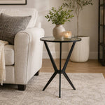 Modern Round Top Accent Table by Decor Mache - Black/Clear