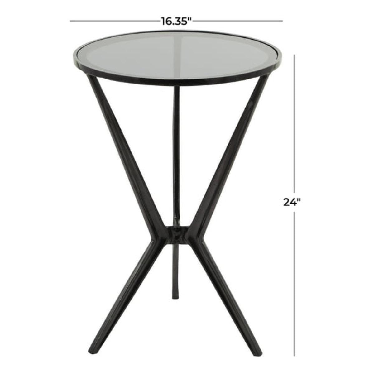 Decor Mache Modern Round Top Accent Table - Black/Clear