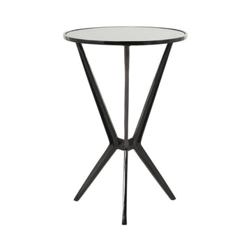 Modern Round Top Accent Table by Decor Mache - Black/Clear