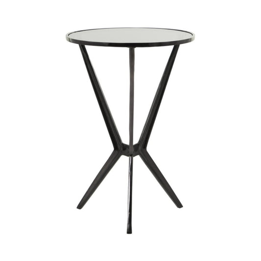 Modern Round Top Accent Table by Decor Mache - Black/Clear