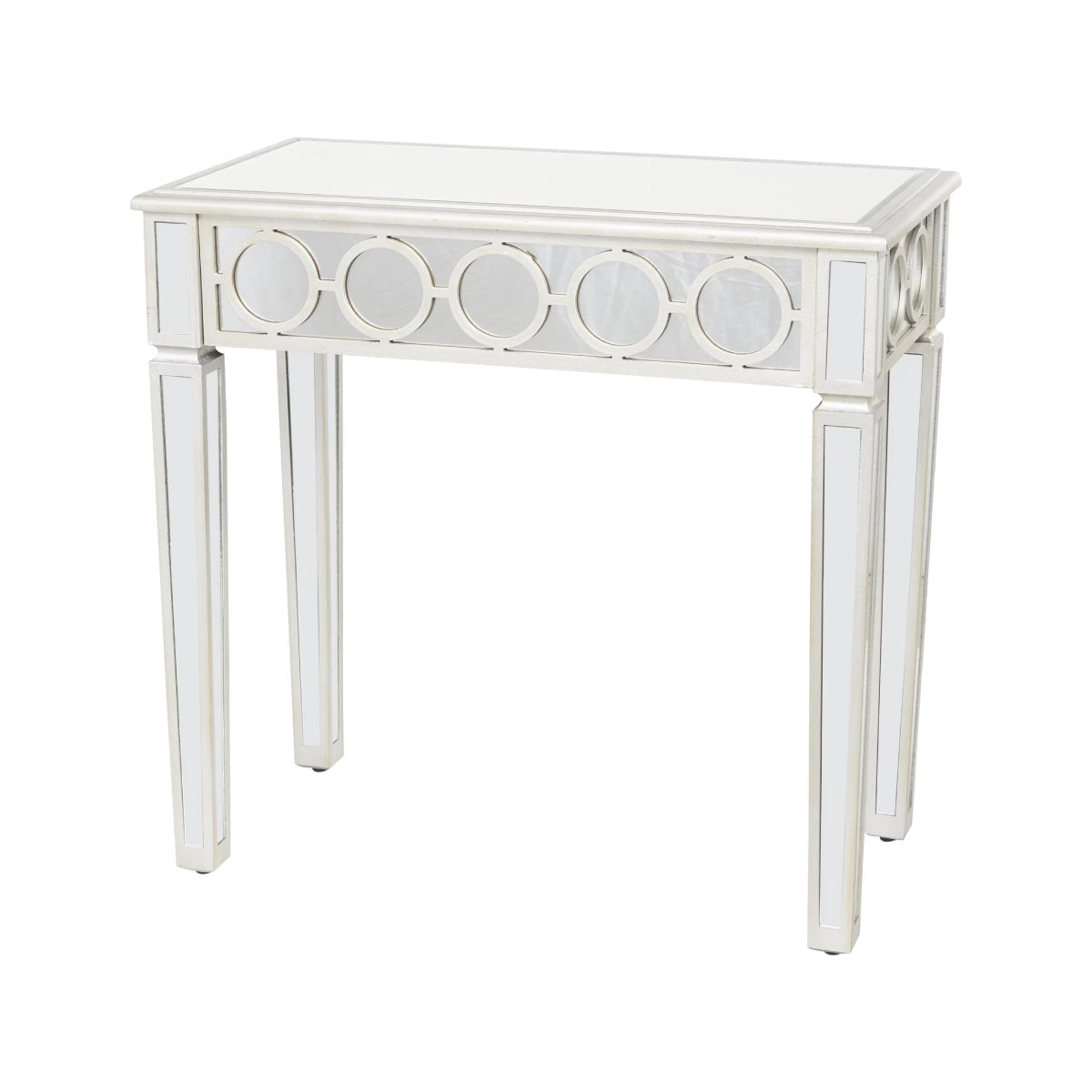 Glam White Mirror Console Set