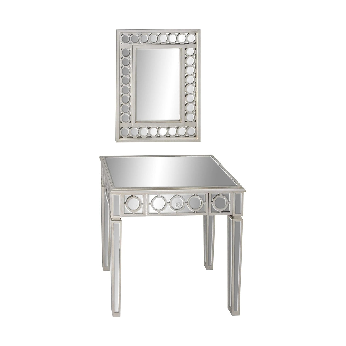 Glam White Mirror Console Set