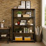 Itzel 71" 4 Tier Bookshelf by Acme Furniture - Beige/Gray