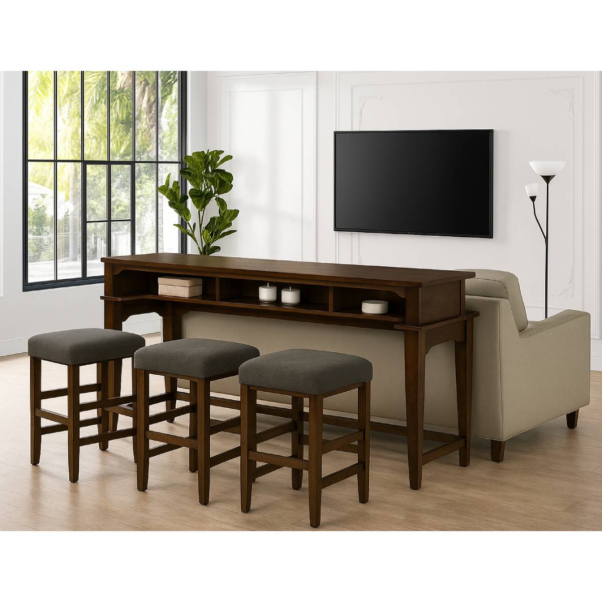 Manchester Hugo 36.02" Sofa Table by Best Home - Brown