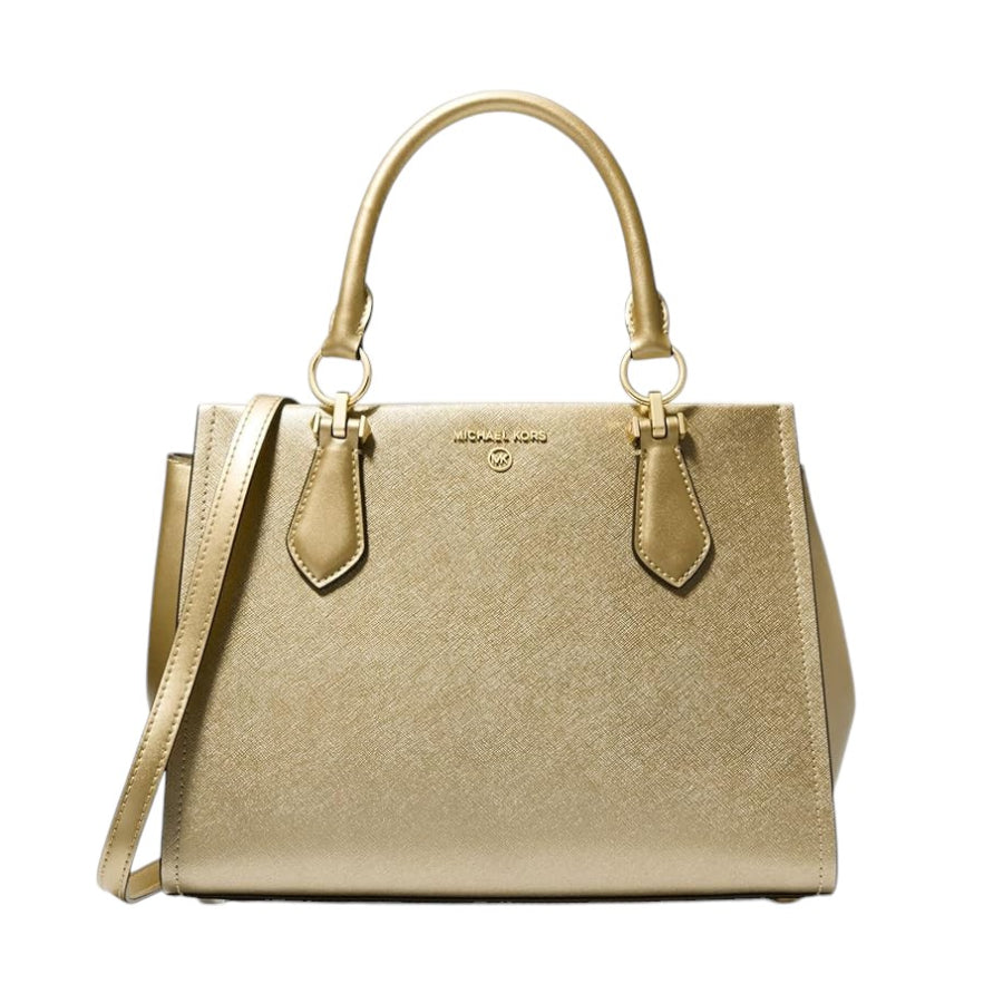 Michael Kors Marilyn Medium Satchel - Pale Gold– Curacao