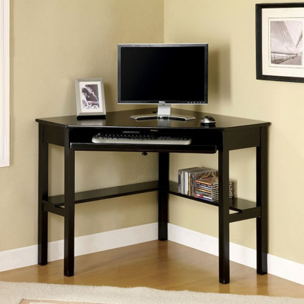 Porto Corner Desk by Furniture of America - Black