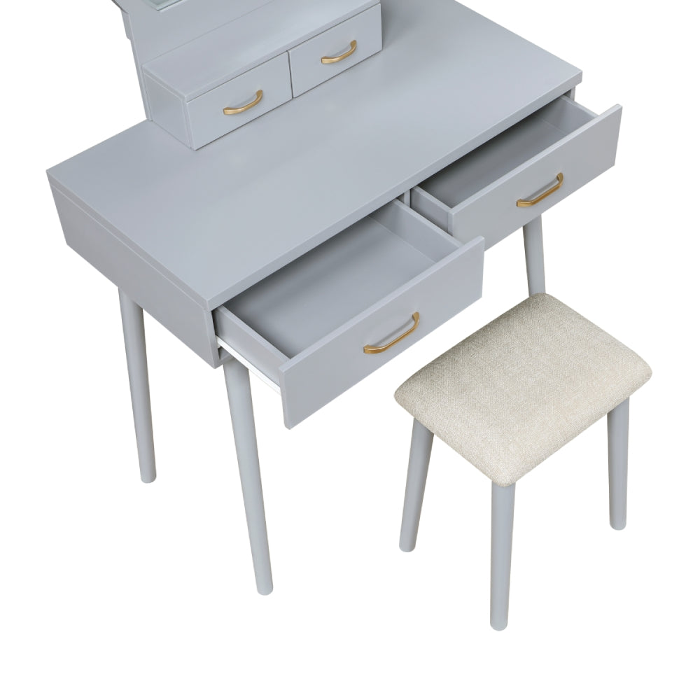 Vanity Aura with Mirror and Stool by Homelegance