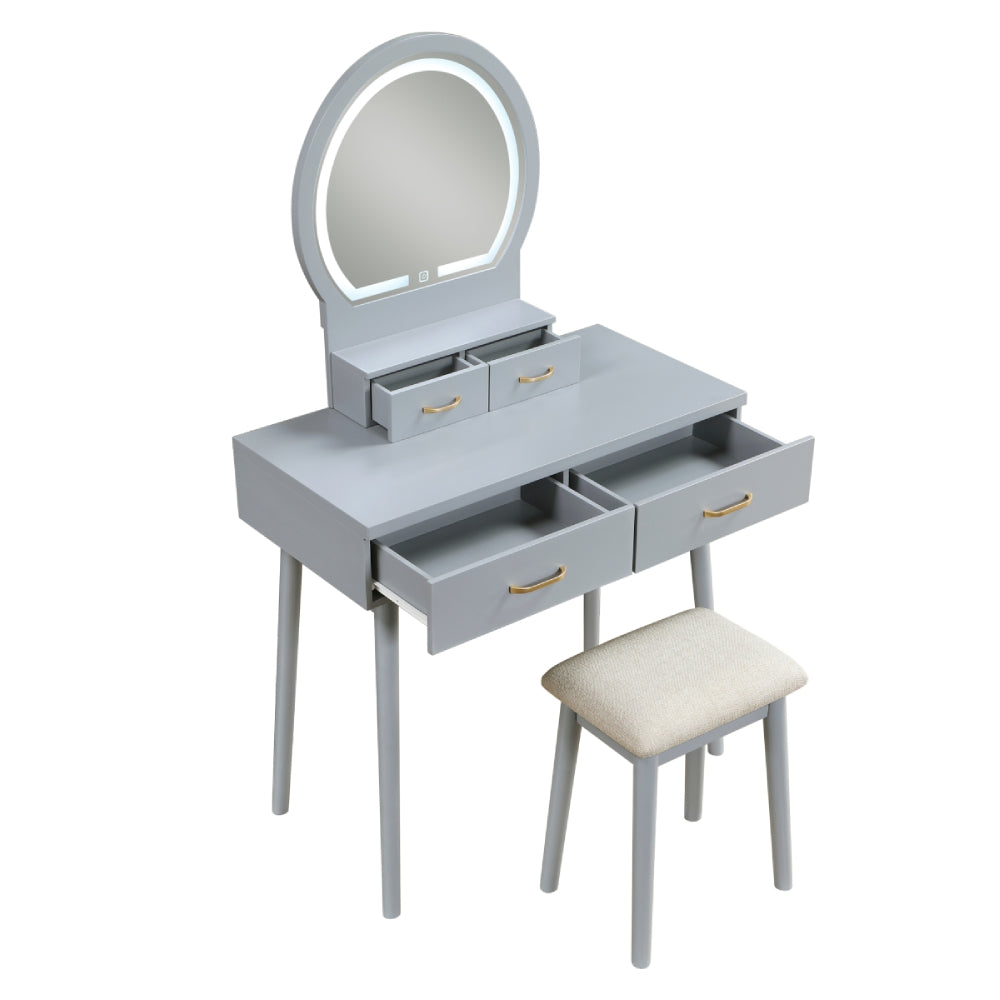 Vanity Aura with Mirror and Stool by Homelegance
