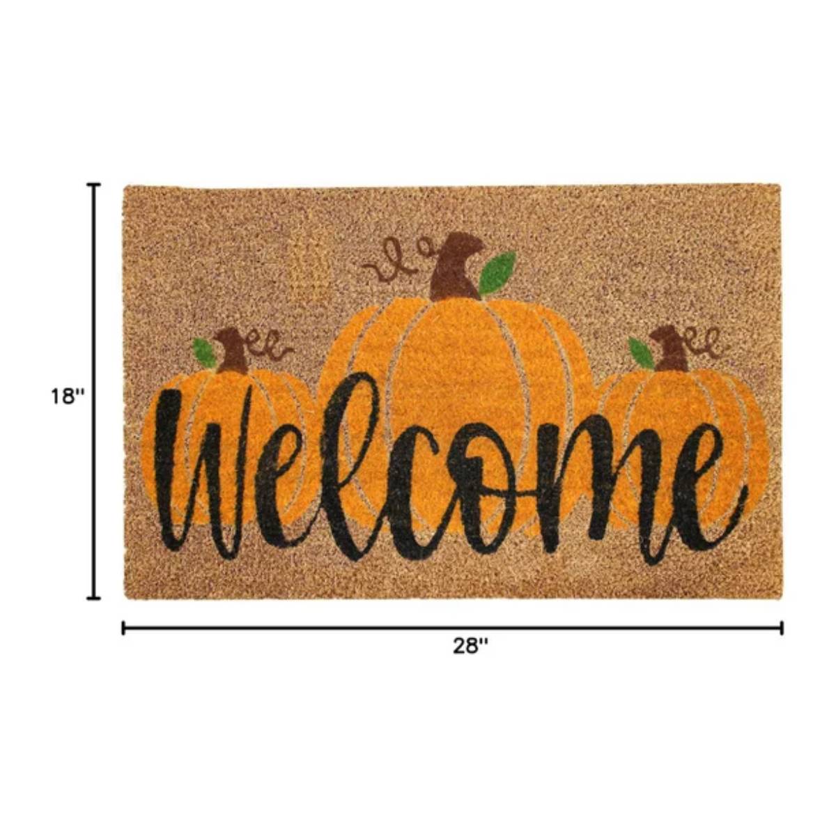Kashi Home 18" x 28" Welcome Pumpkins Door Mat - Brown