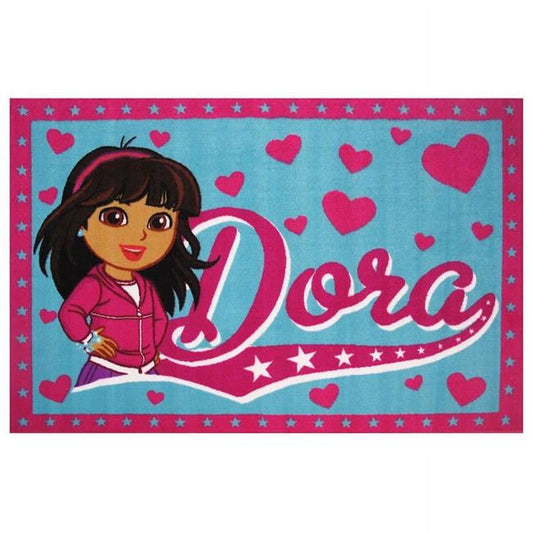 L.A Rugs 4' 3" x 6' 6" Fun Time Dora Rectangular Area Rug - Pink/Blue