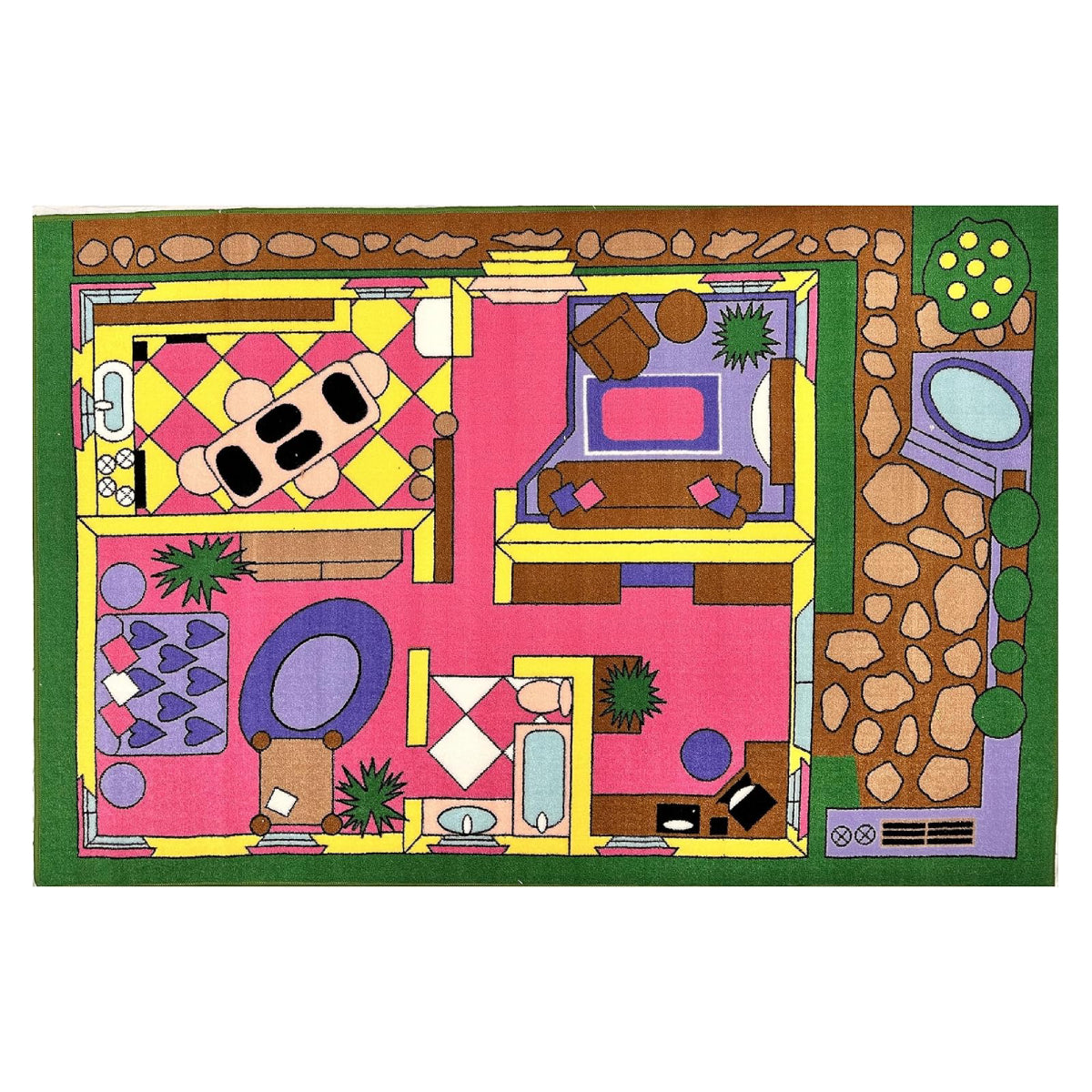 L.A Rugs 4' 3" x 6' 6" Fun Time Dollhouse Rectangular Area Rug
