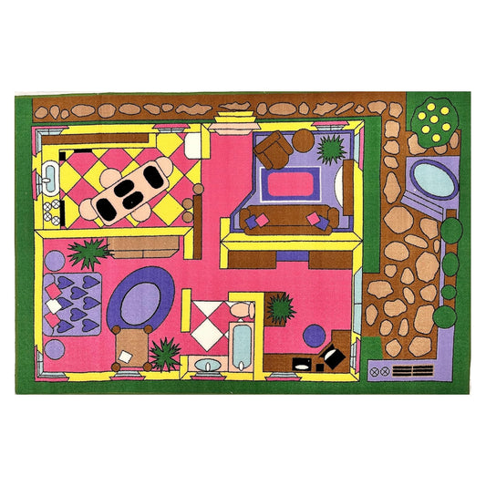 L.A Rugs 4' 3" x 6' 6" Fun Time Dollhouse Rectangular Area Rug