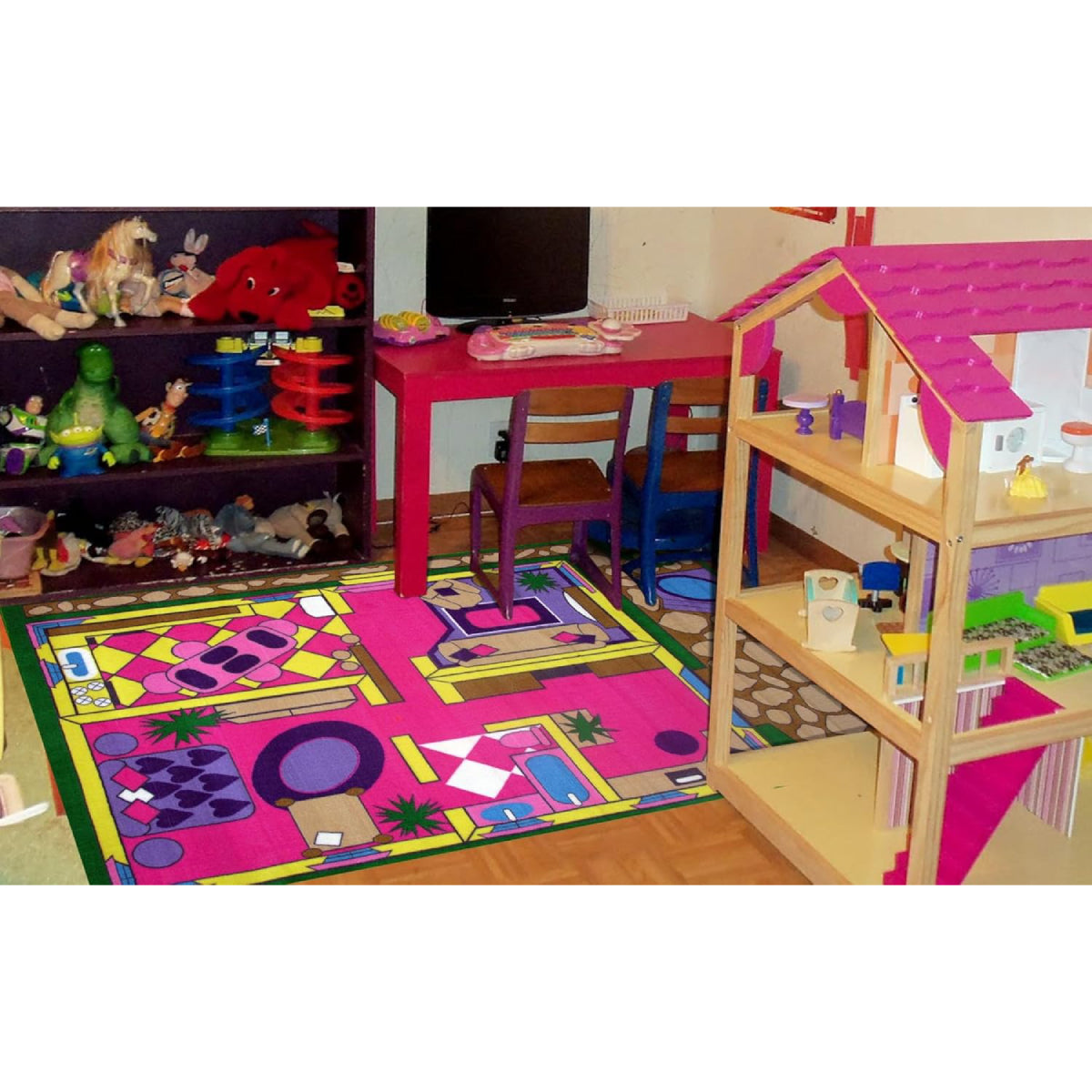 L.A Rugs 4' 3" x 6' 6" Fun Time Dollhouse Rectangular Area Rug