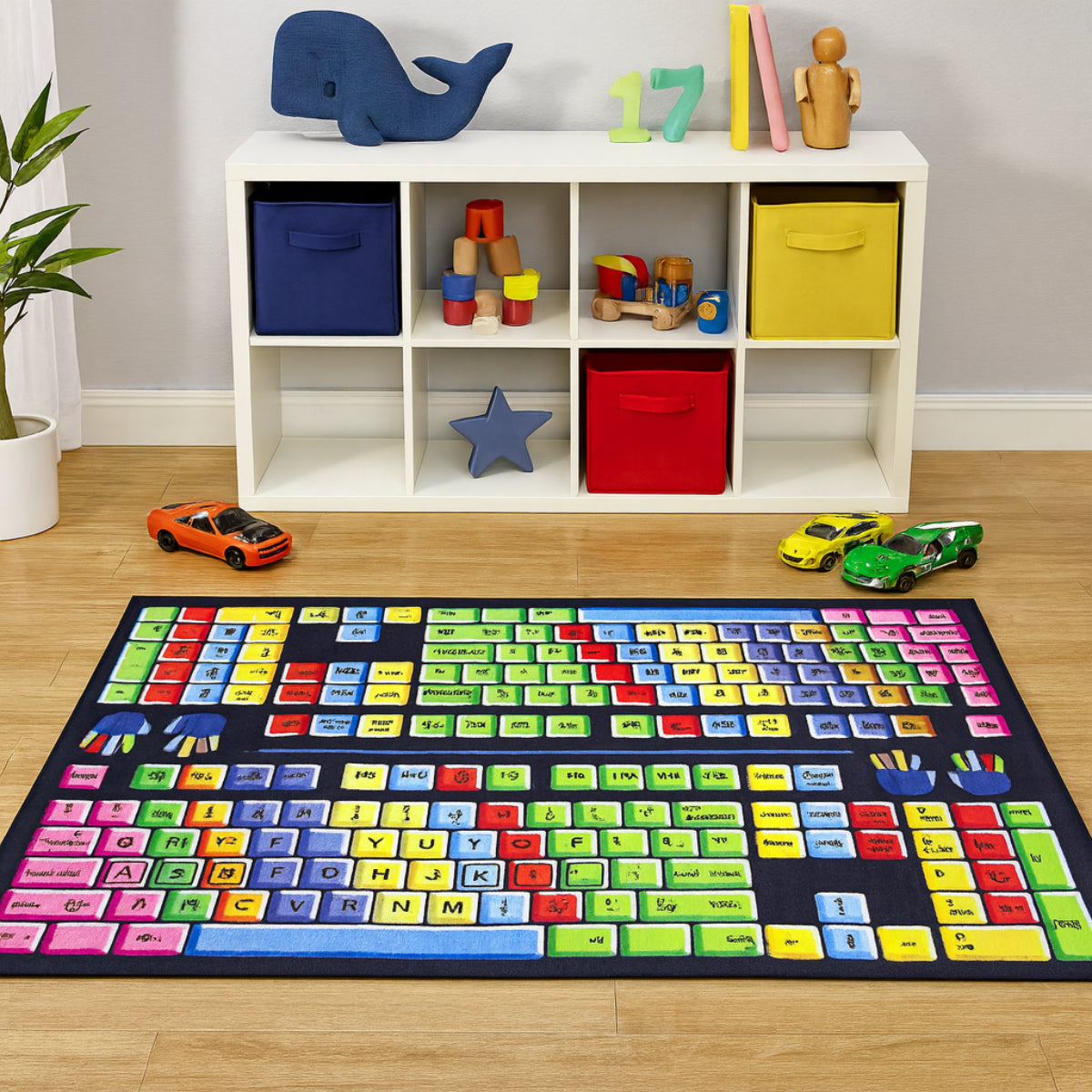 L.A Rugs 4' 3" x 6' 6" Fun Time Keyboard Rectangular Area Rug