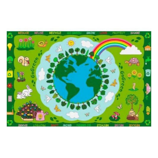 L.A Rugs Fun Time Go Green Rectangular Area Rug - Green