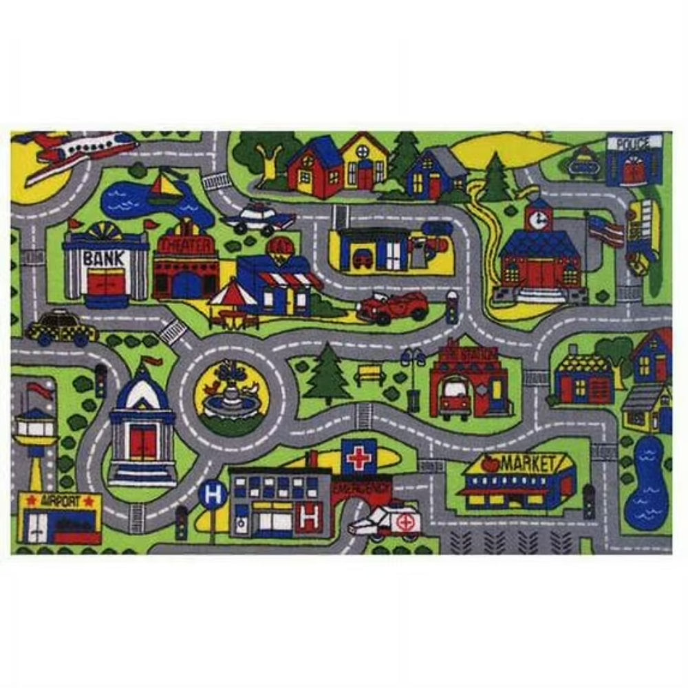L.A Rugs Fun Driving Time Rectangular Area Rug