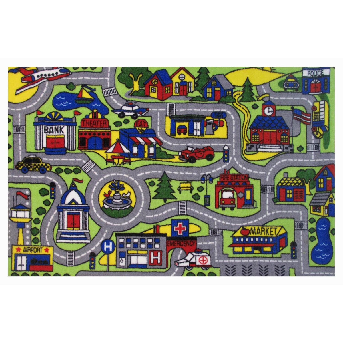 L.A Rugs Fun Driving Time Rectangular Area Rug