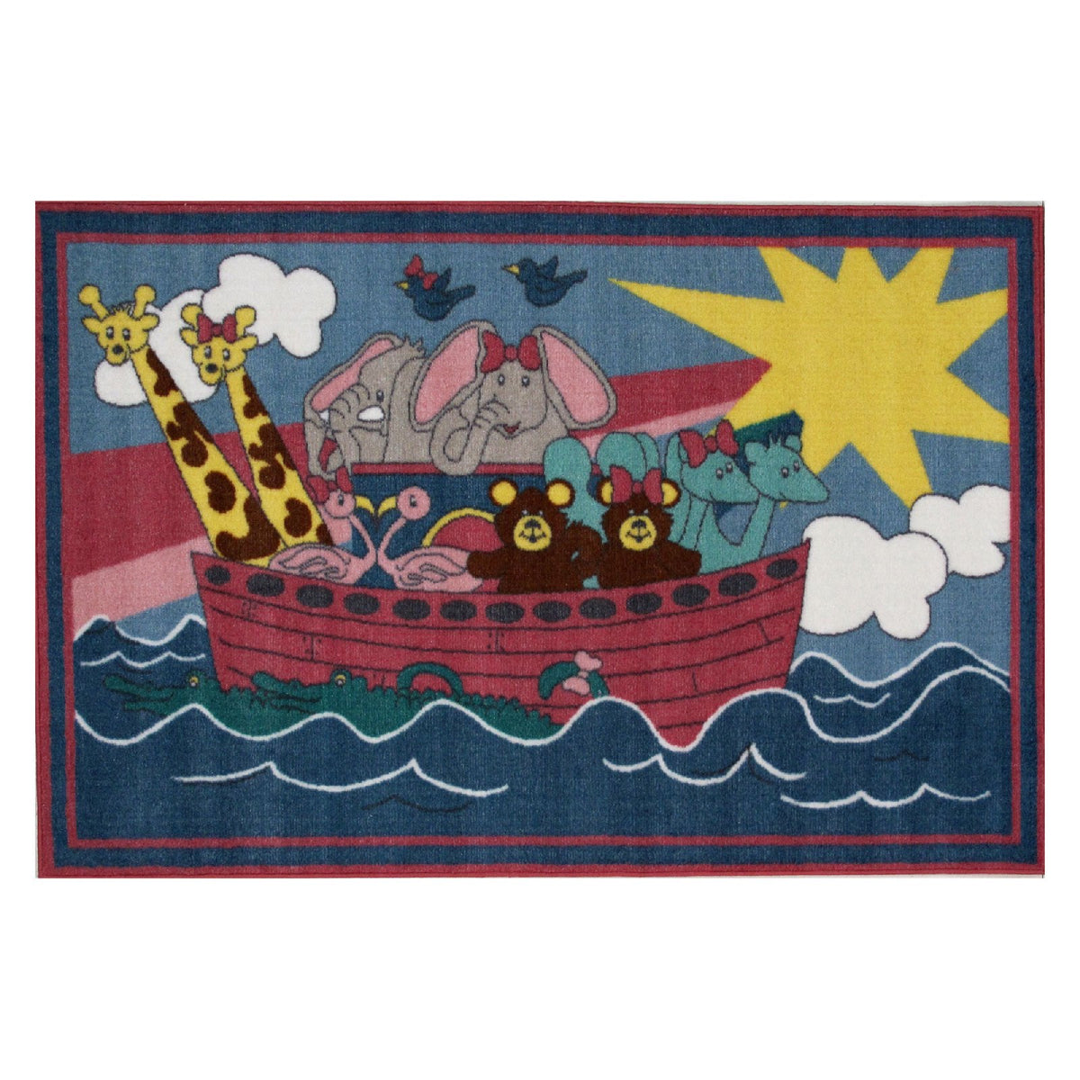 L.A Rugs 2' 7" x 3' 11" Fun Time Noah's Ark Rectangular Area Rug