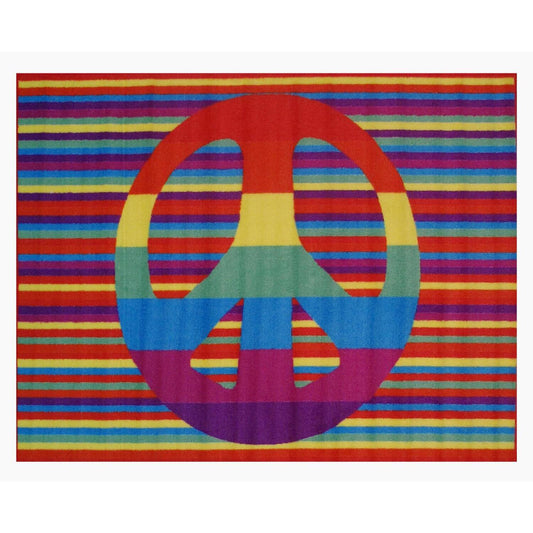 L.A Rugs 3' 3" x 4' 10" Fun Time Groovy Peace Rectangular Area Rug