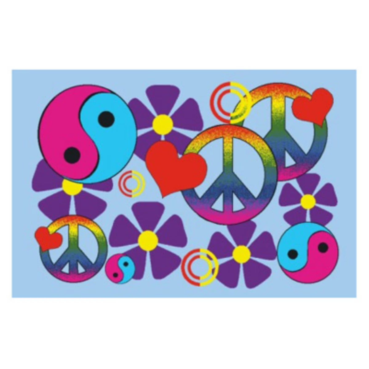 L.A Rugs Fun Time Lovely Peace Rectangular Area Rug