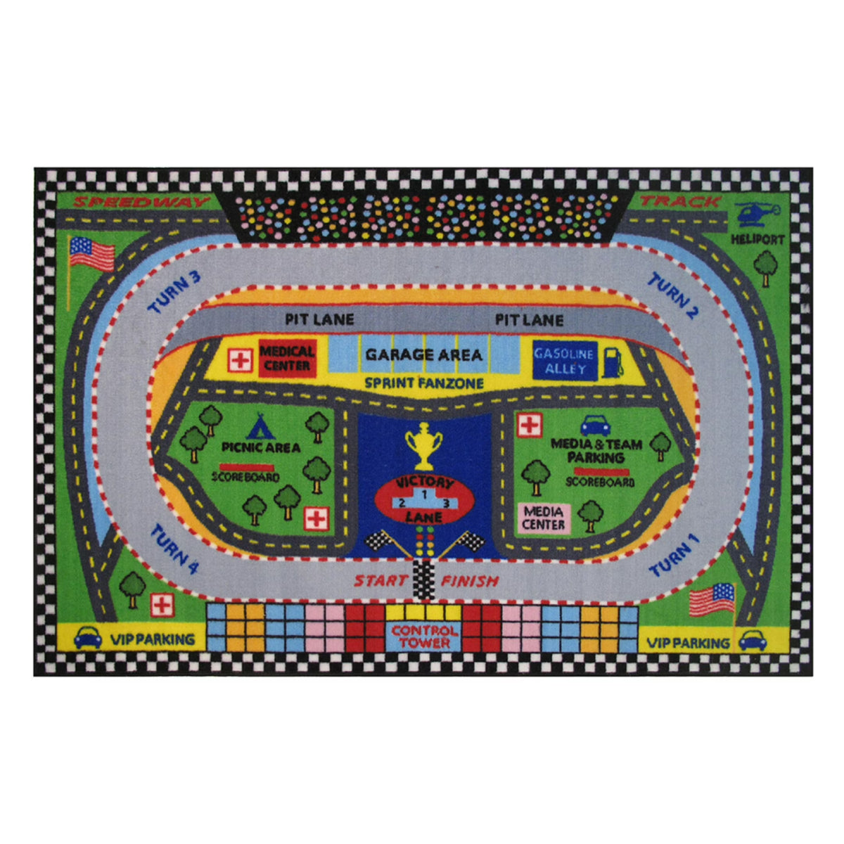 L.A Rugs 3' 3" x 4' 10" Fun Time Speedway Rectangular Area Rug
