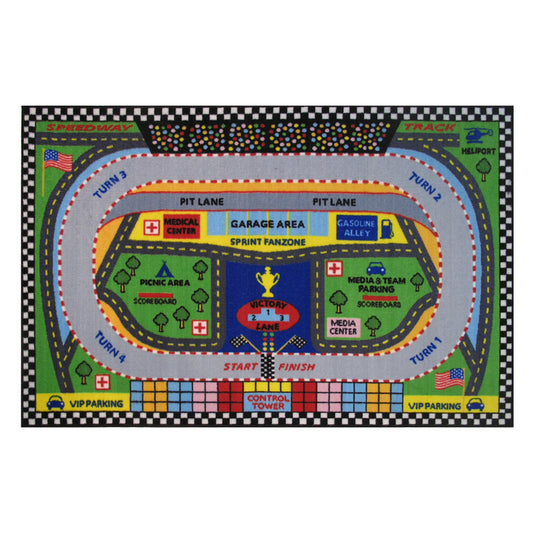 L.A Rugs 3' 3" x 4' 10" Fun Time Speedway Rectangular Area Rug