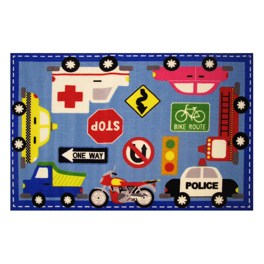 L.A Rugs 3' 3" x 4' 10" Fun Time Downtown Traffic Rectangular Area Rug
