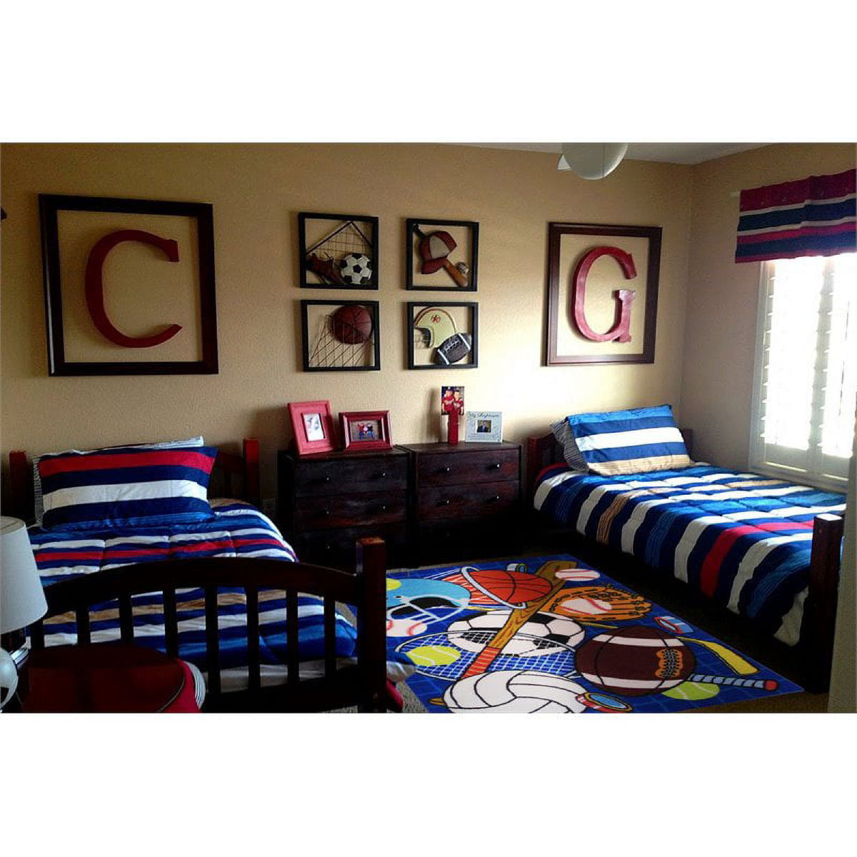 L.A Rugs Fun Time Let's Play Blue Rectangular Area Rug